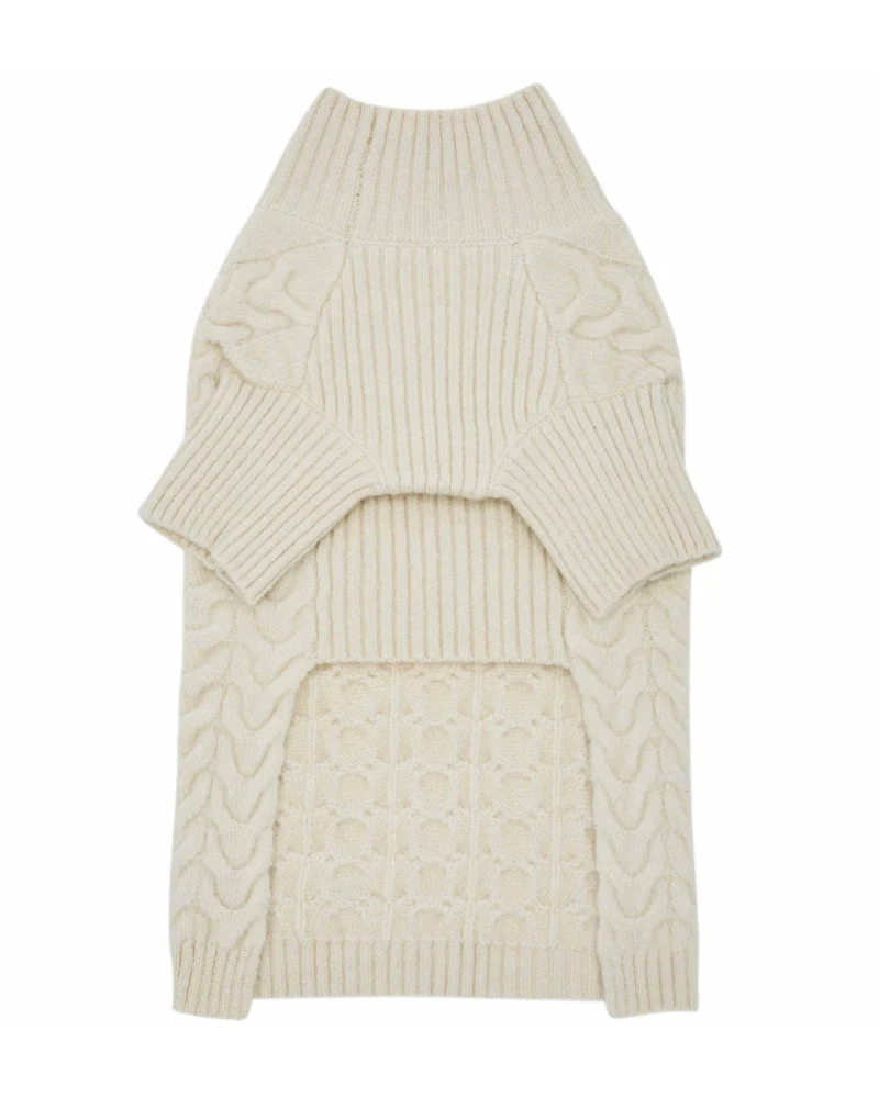 Fuzzy Knit Dog Turtleneck Sweater in Ivory (FINAL SALE) - Image 6