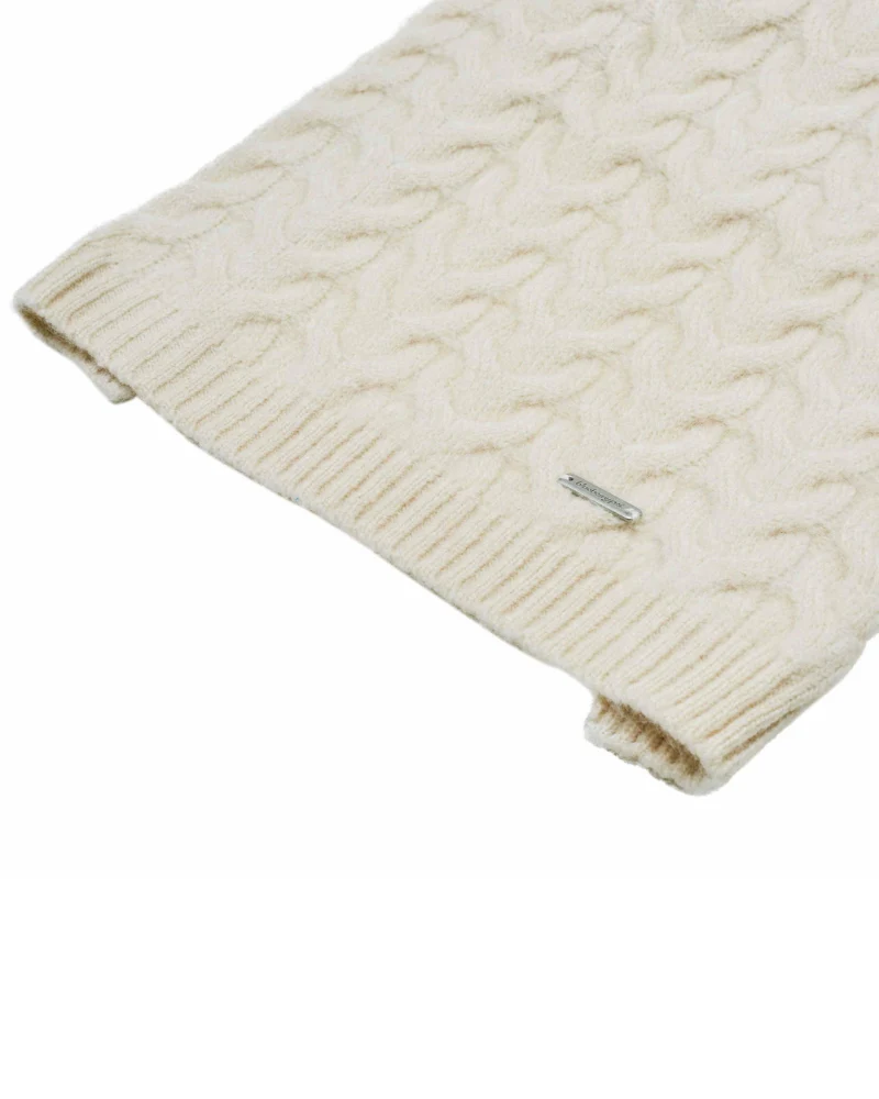 Fuzzy Knit Dog Turtleneck Sweater in Ivory (FINAL SALE) - Image 7