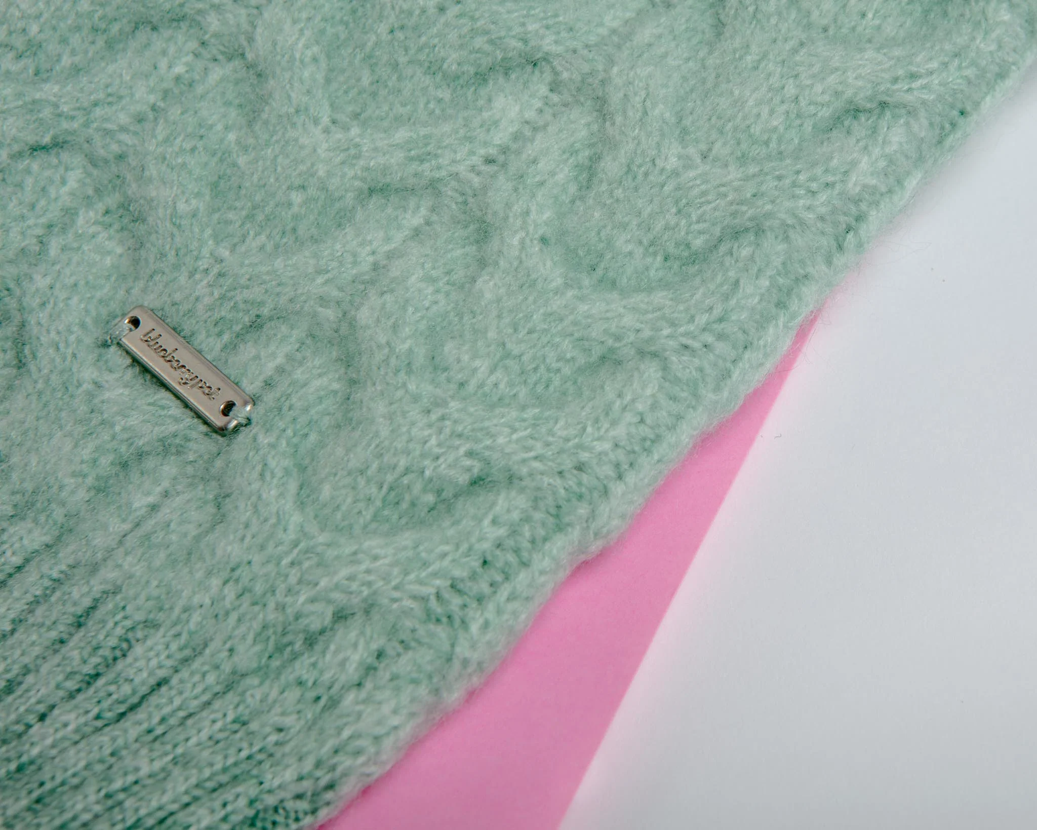 Fuzzy Knit Dog Turtleneck Sweater in Soft Mint (FINAL SALE) - Image 6