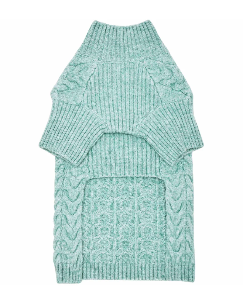 Fuzzy Knit Dog Turtleneck Sweater in Soft Mint (FINAL SALE) - Image 8