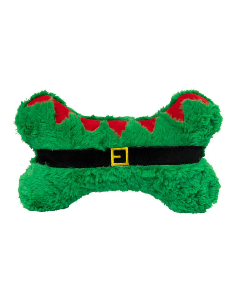 Furry Elf Bone Dog Squeaky Plush Toy - Image 2