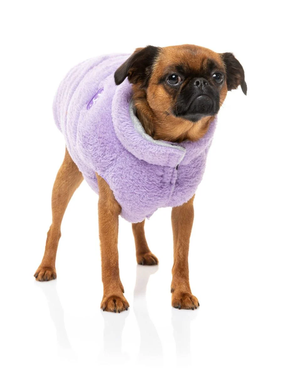 The Vaucluse Fuzzy Puffer Vest in Lilac - Image 2