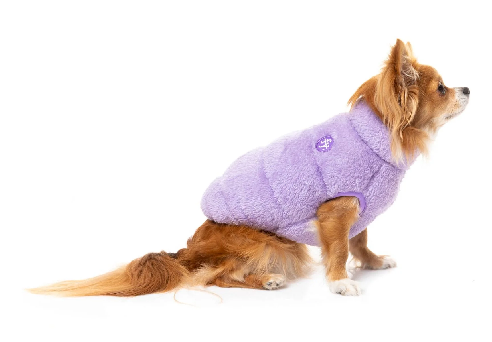 The Vaucluse Fuzzy Puffer Vest in Lilac - Image 4