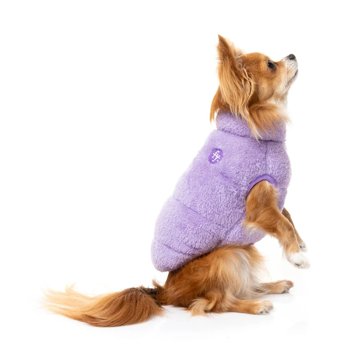 The Vaucluse Fuzzy Puffer Vest in Lilac - Image 5