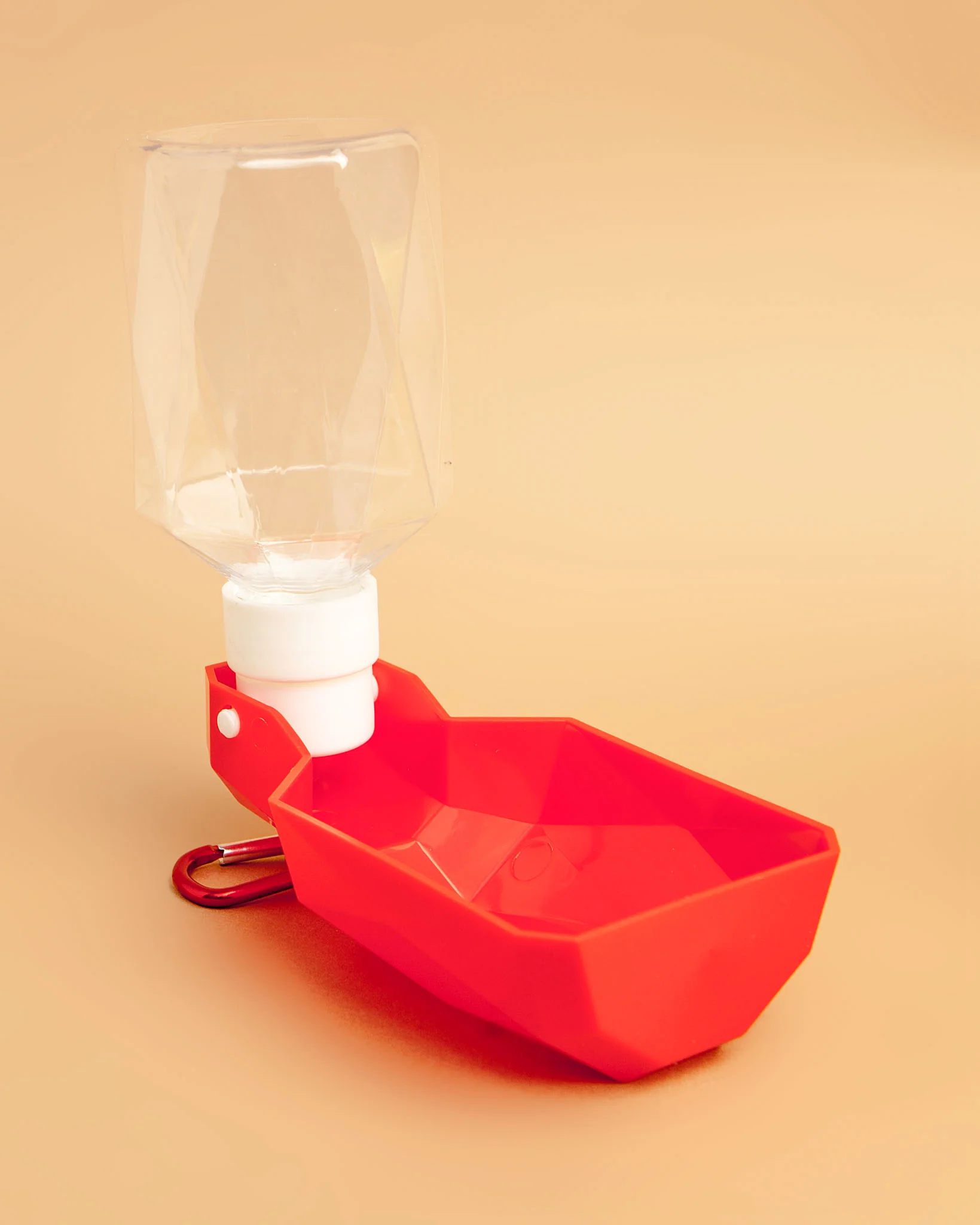 Dog Travel Water Bottle with Foldout Bowl in Red - Image 2