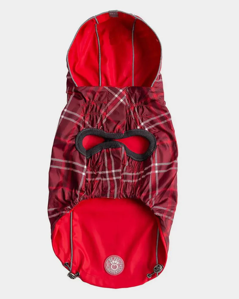 Reversible Waterproof Big Dog Raincoat In Red Plaid (FINAL SALE) - Image 3