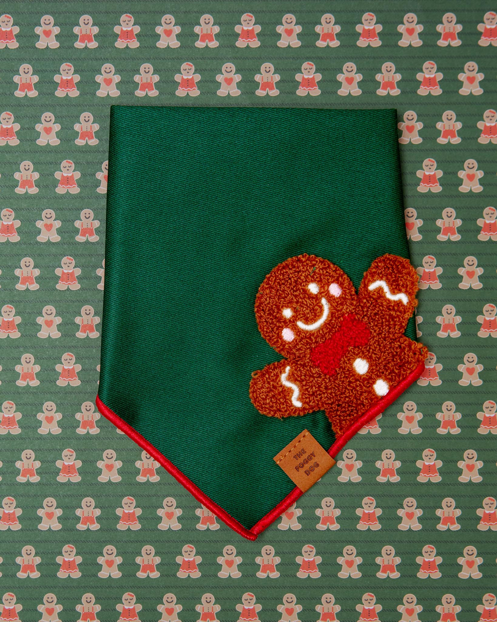 Gingerbread Man Applique Dog Bandana (Made in the USA) - Image 2