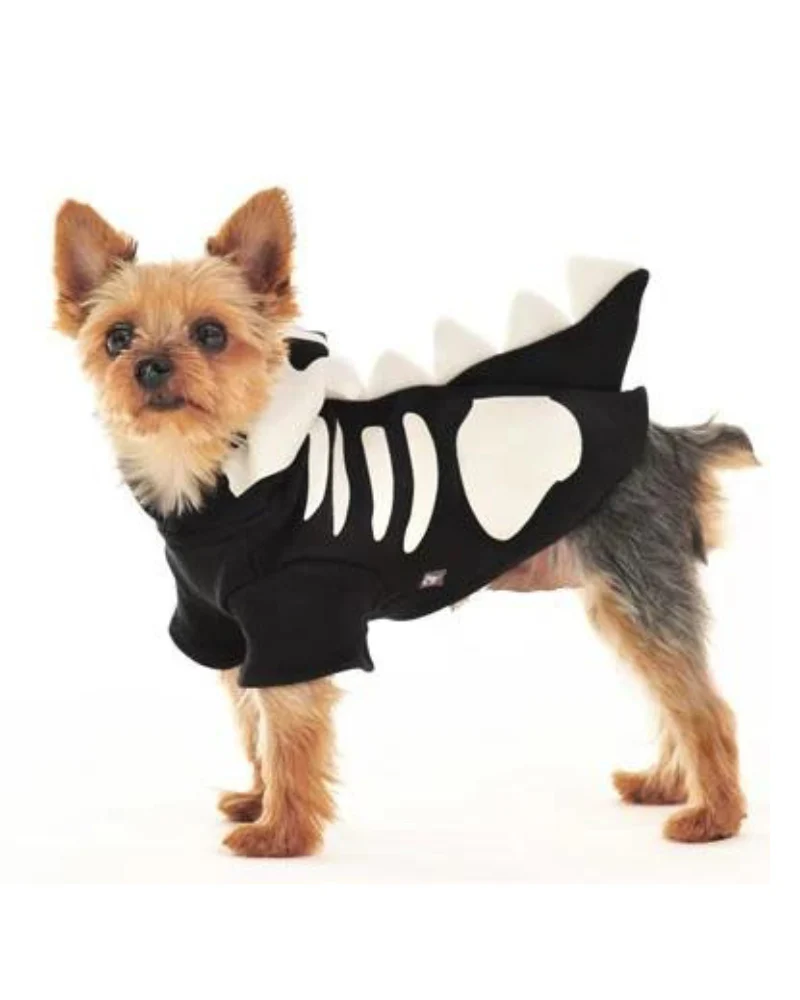 Glow-in-the-Dark Dragon Skull Hoodie for Dogs