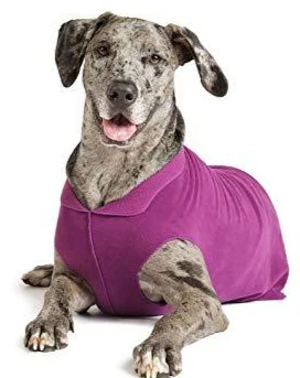 Stretch Pullover Dog Fleece in Eggplant - Image 2