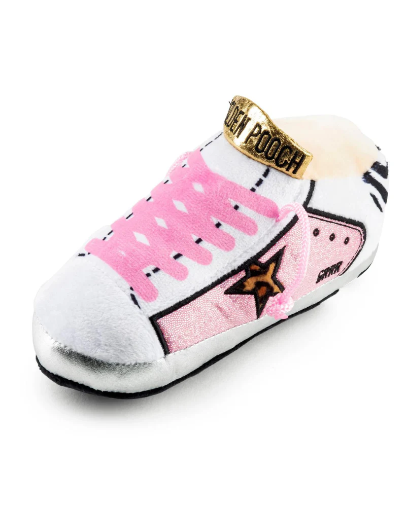 Golden Pooch Sneaker Plush Dog Toy in Pink - Image 2