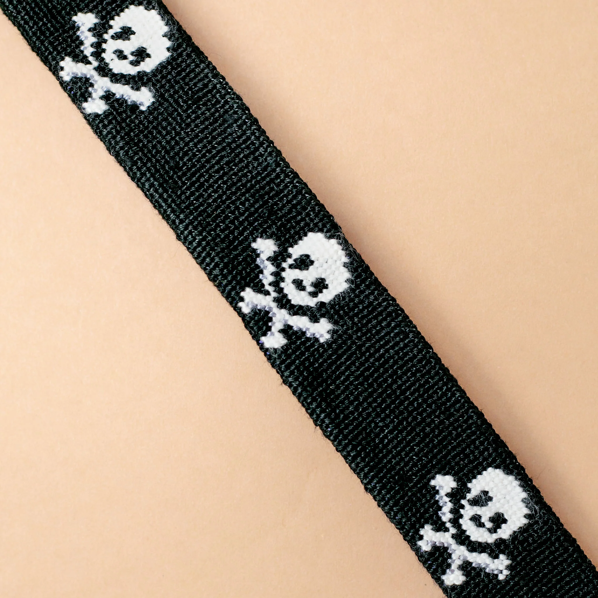 Skull & Crossbones Needlepoint Dog Collar (FINAL SALE) - Image 2