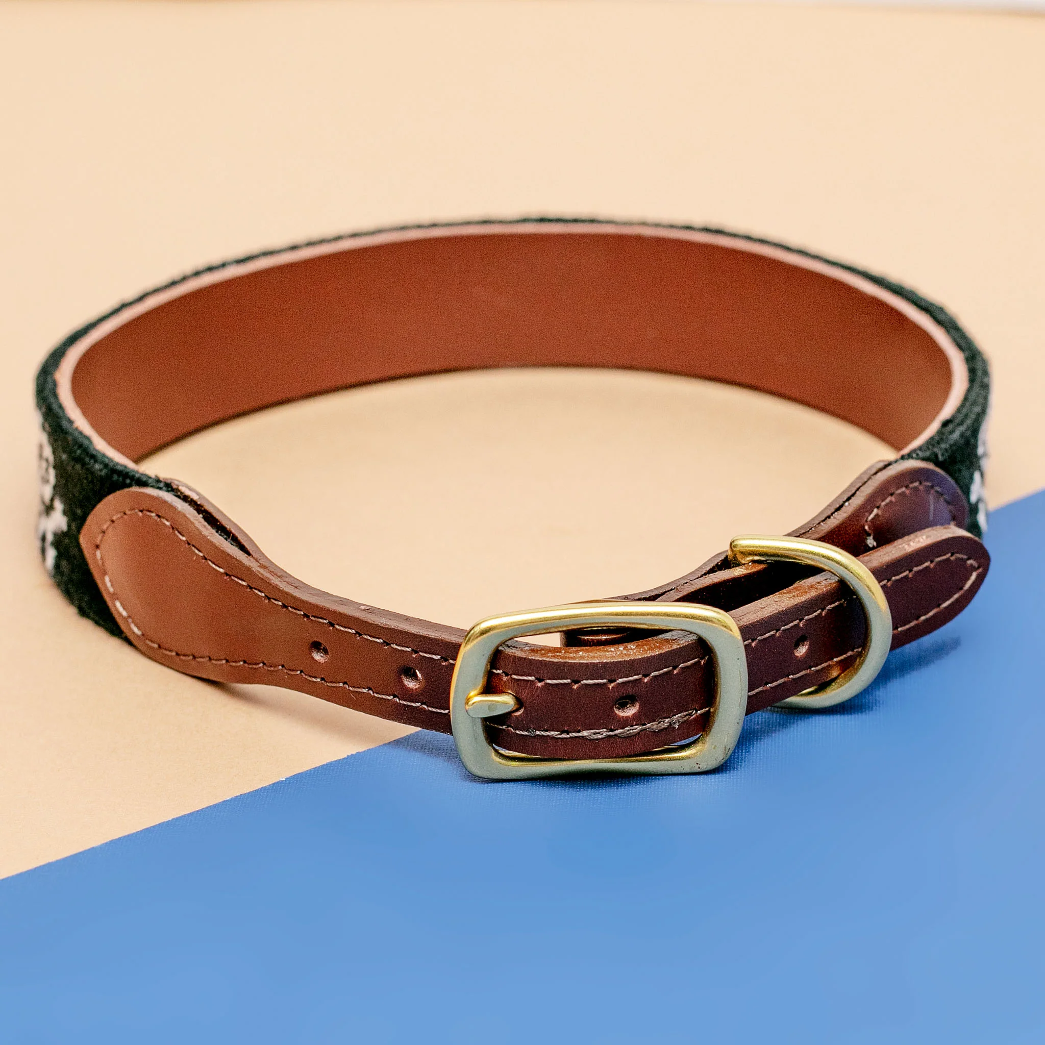 Skull & Crossbones Needlepoint Dog Collar (FINAL SALE) - Image 3