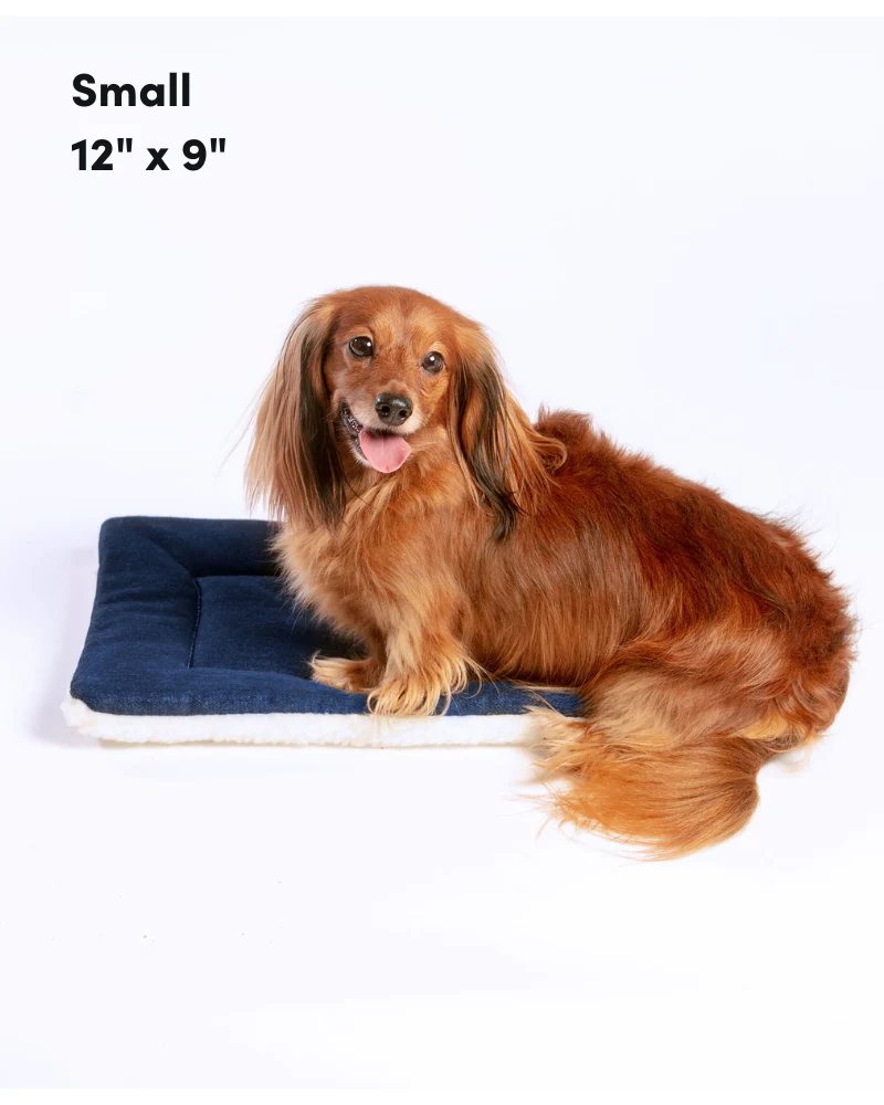 Charcoal Gray Denim & Sherpa Pet Napping Mat (Made in the USA) - Image 6