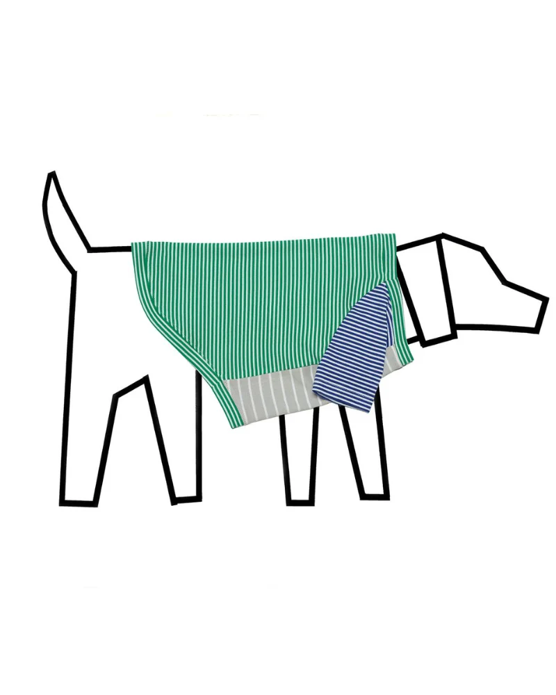 Green & White Striped Dog T-Shirt (Made in the USA) - Image 5