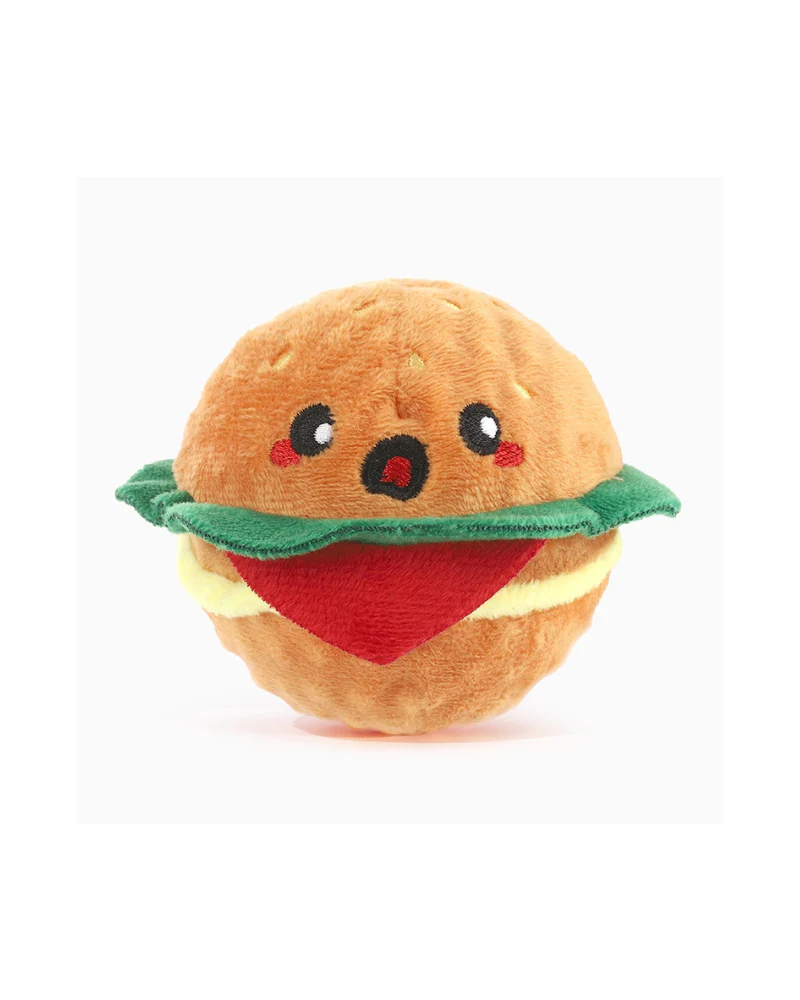 Hamburger Squeaky Ball Dog Toy - Image 2