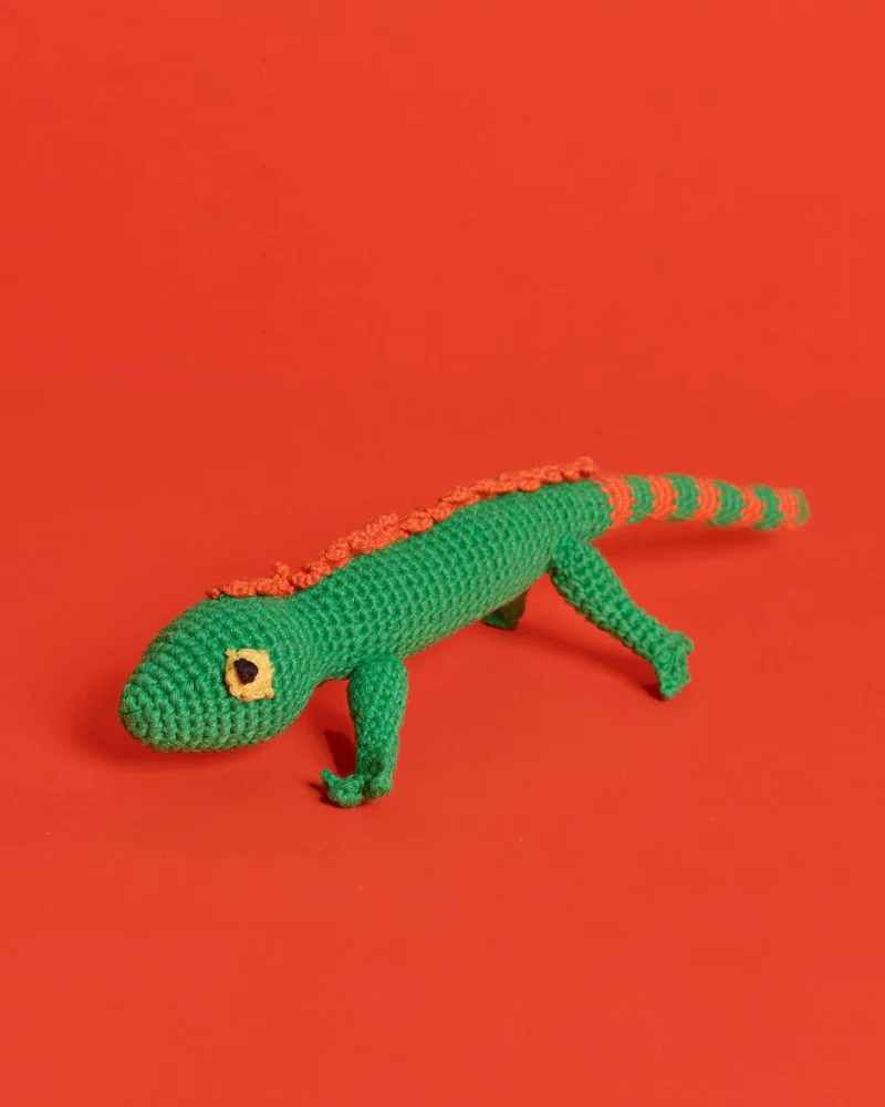 Hand Crochet Lizard Dog Toy - Image 6