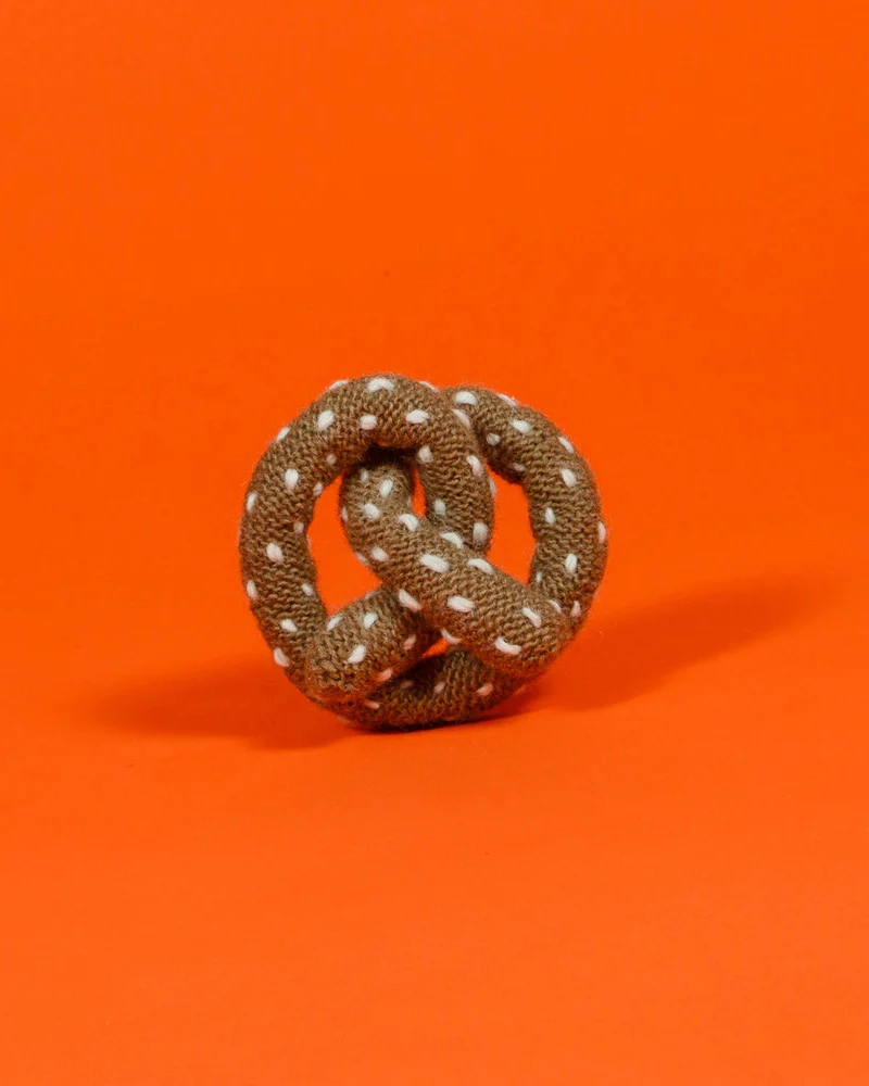 Hand Crochet Pretzel Dog Toy