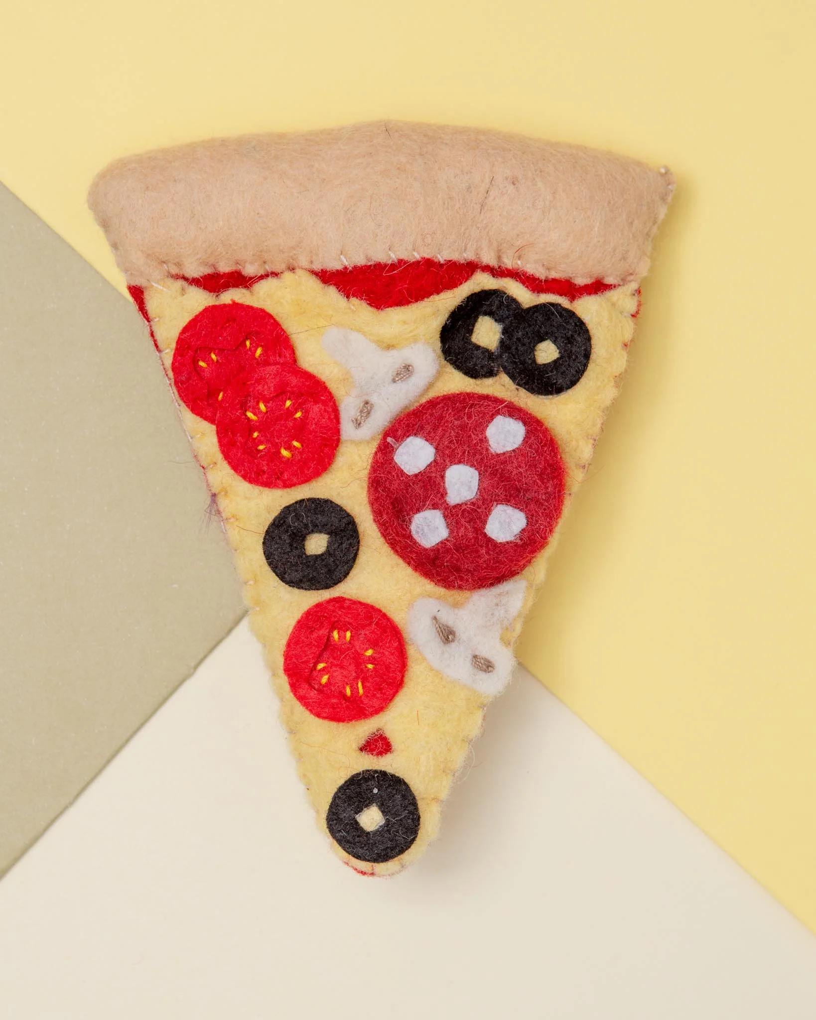 Felt Pizza Squeaky Dog Toy