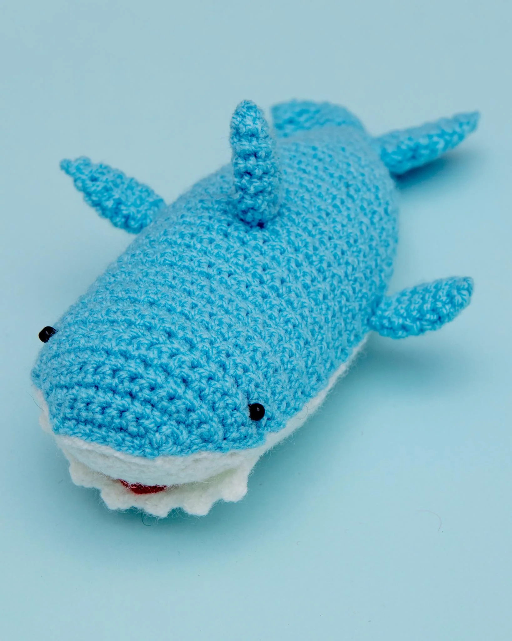 Hand-Knit Shark Squeaky Dog Toy - Image 2
