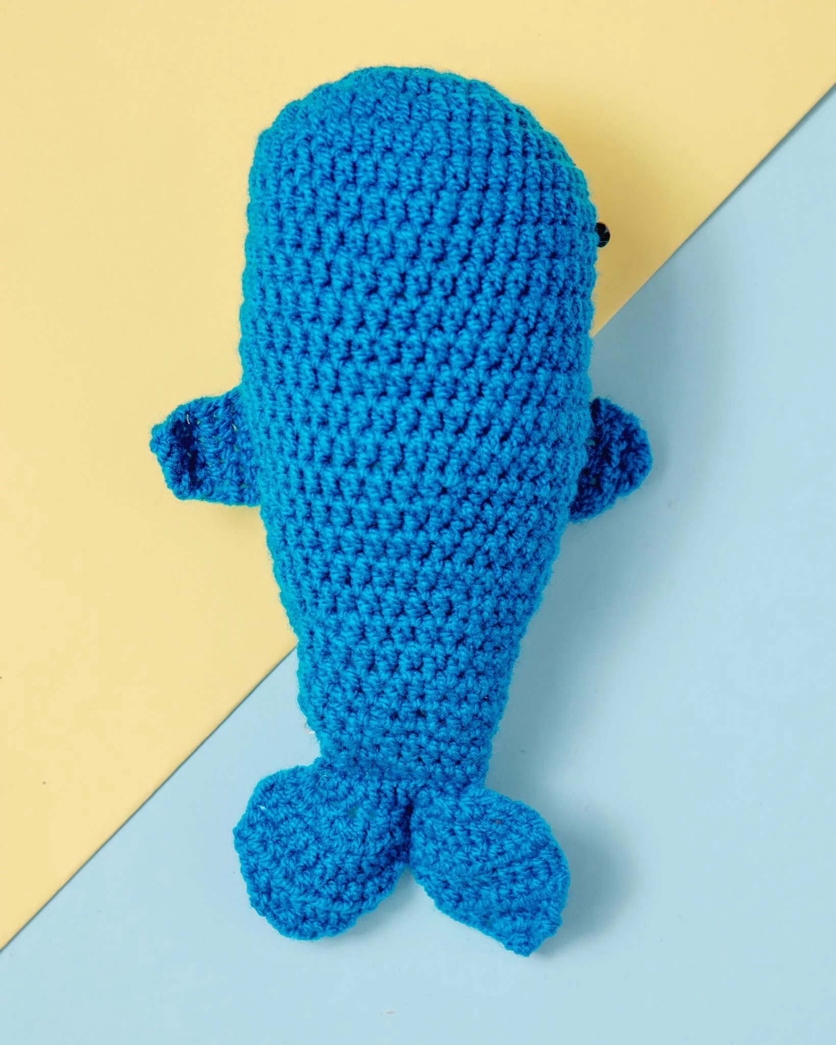 Hand-Knit Whale Squeaky Dog Toy