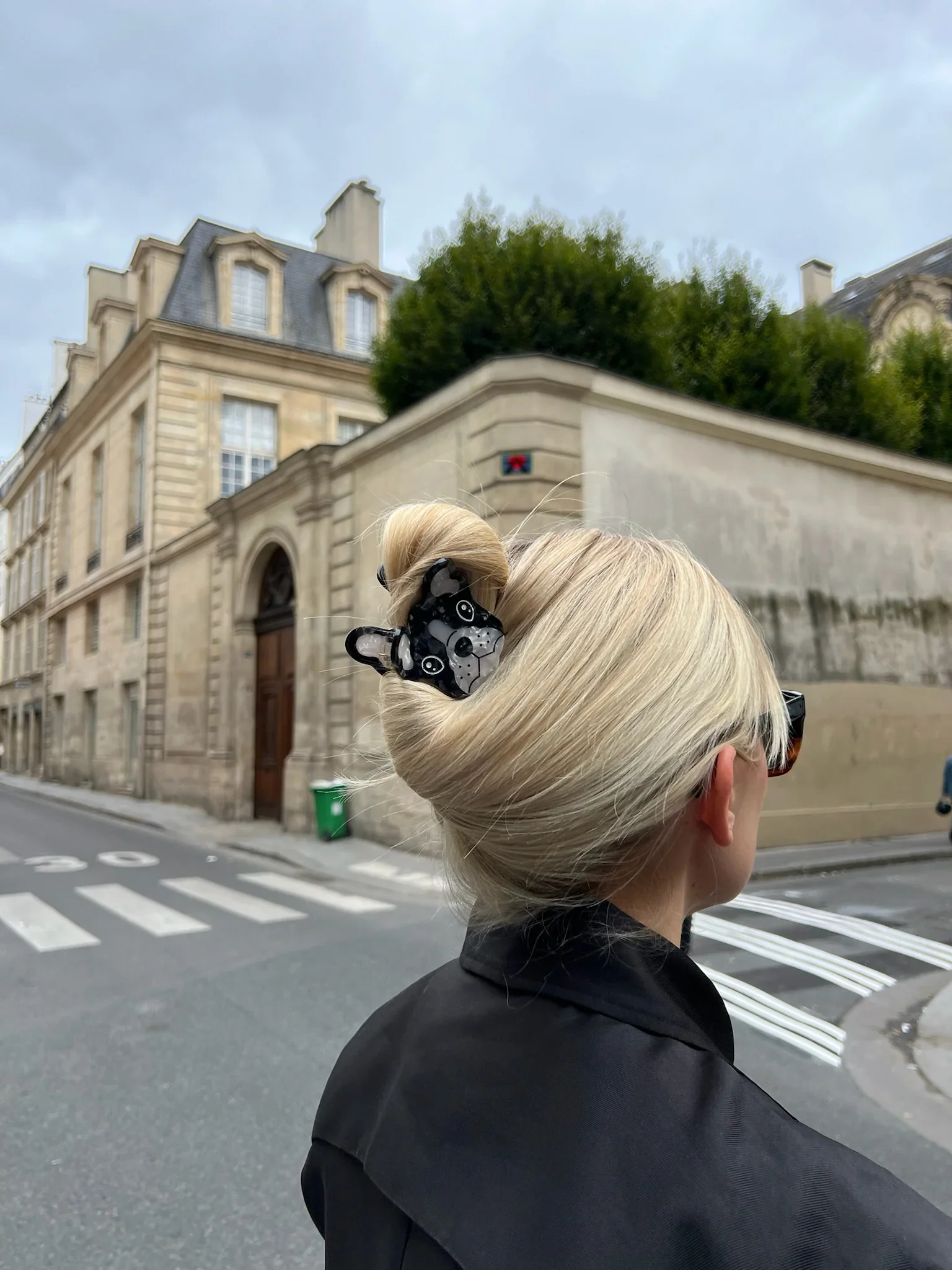 Hand Painted Frenchie Face Hair Clip - Image 2