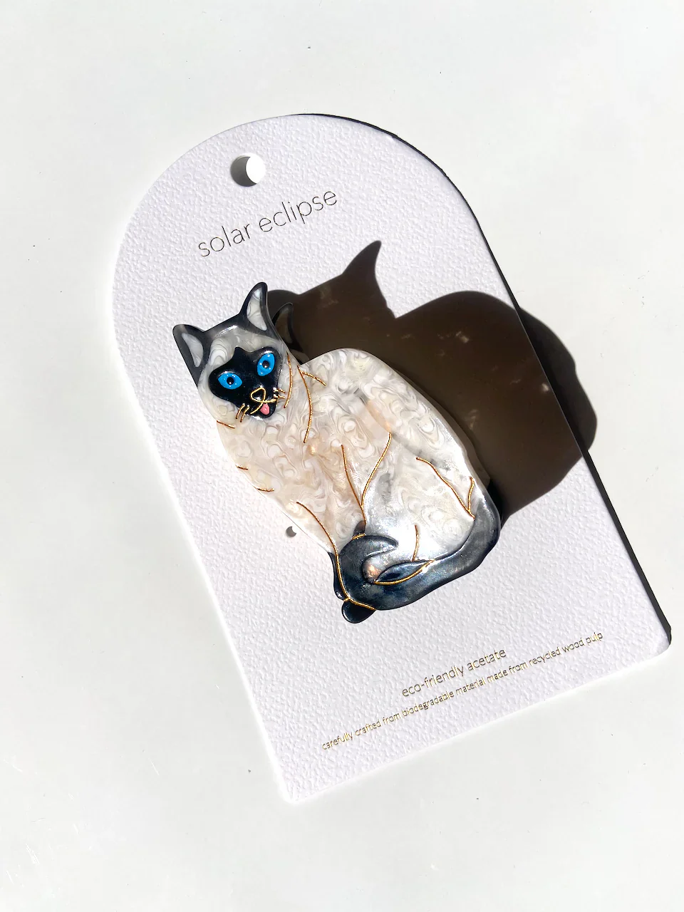 Hand Painted Siamese Cat Hair Clip - Image 2