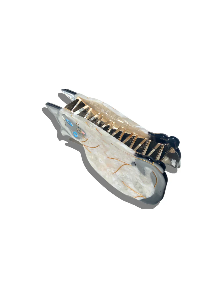 Hand Painted Siamese Cat Hair Clip - Image 5