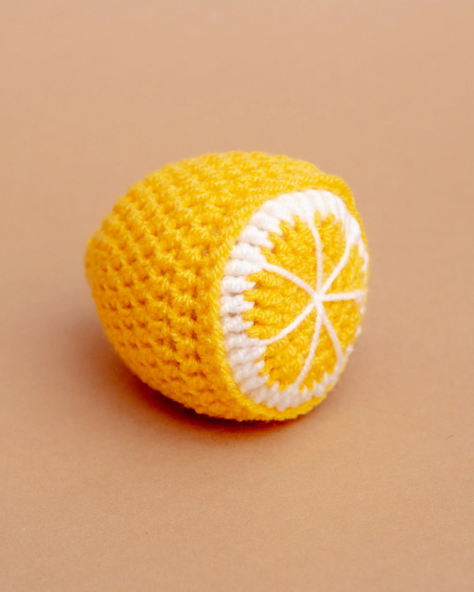 Hand-Knit Lemon Squeaky Dog Toy - Image 2