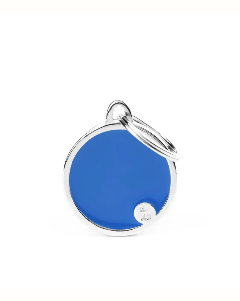Handmade Circle Tag in Blue Custom Pet ID Tag - Image 4