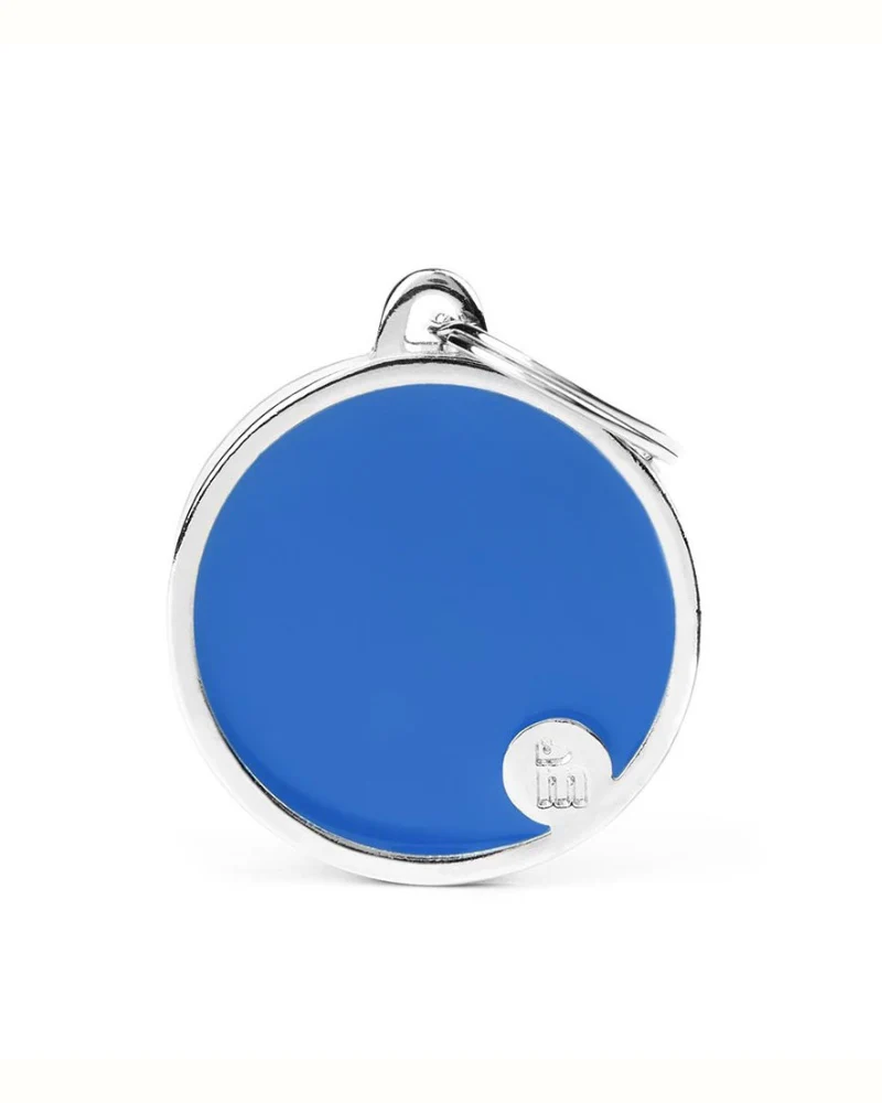 Handmade Circle Tag in Blue Custom Pet ID Tag - Image 5