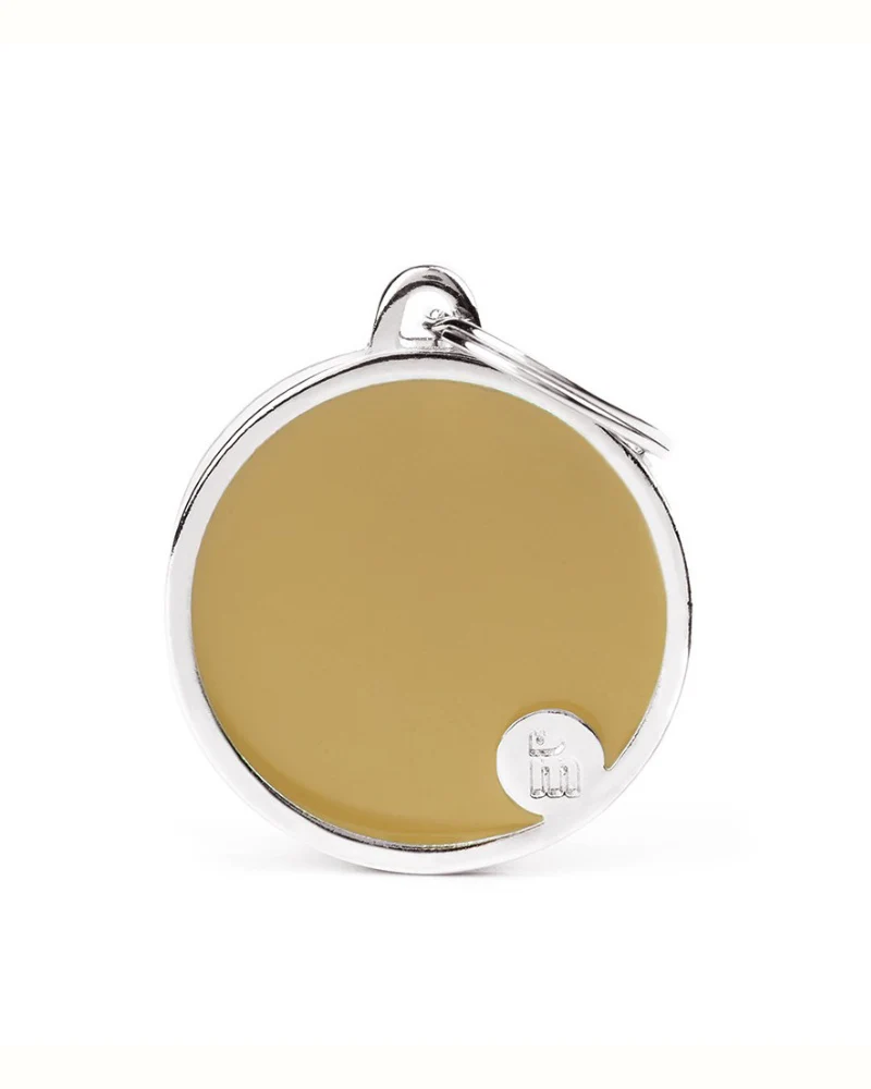 Handmade Circle Tag in Cappuccino Custom Pet ID Tag - Image 4