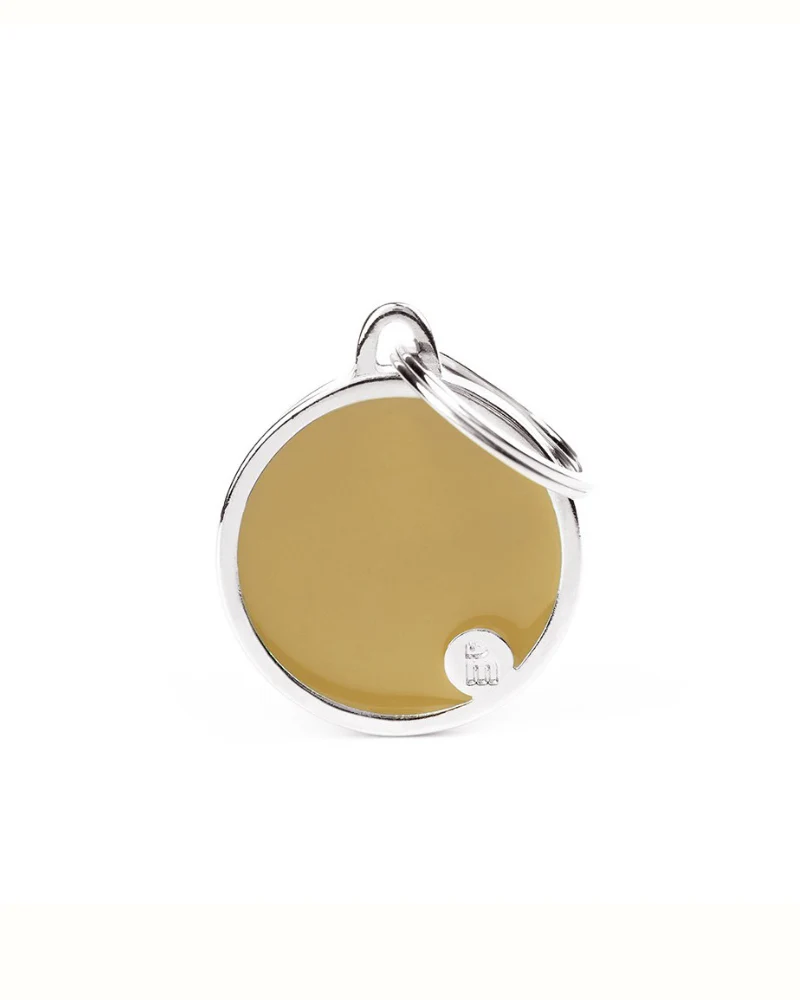 Handmade Circle Tag in Cappuccino Custom Pet ID Tag - Image 5