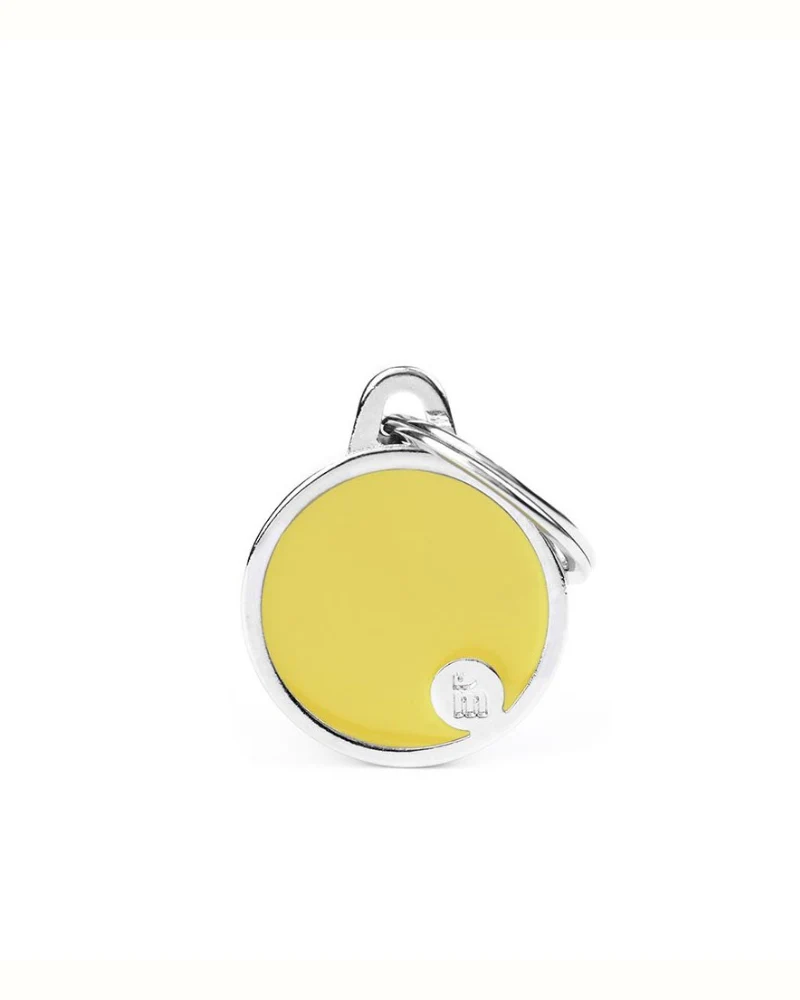 Handmade Circle Tag in Daffodil Yellow Custom Pet ID Tag - Image 5