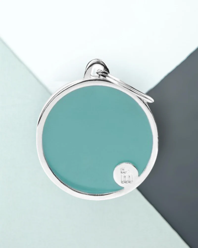 Handmade Circle Tag in Mint Custom Pet ID Tag
