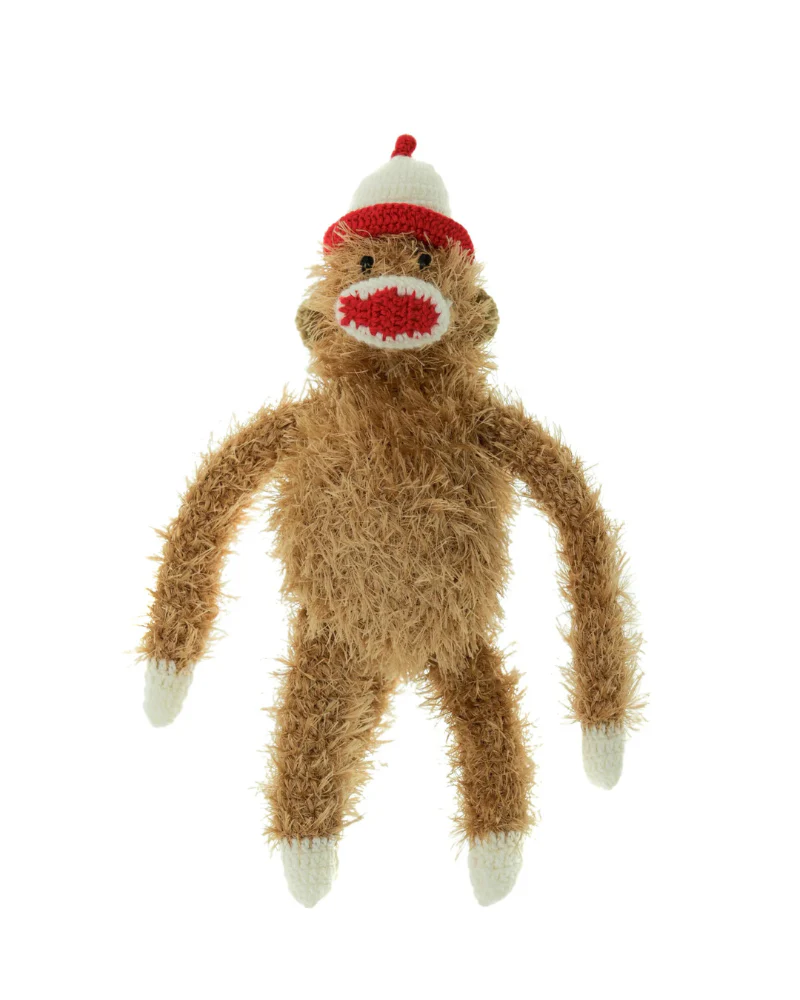 Sock Monkey Squeaky Dog Toy - Image 3