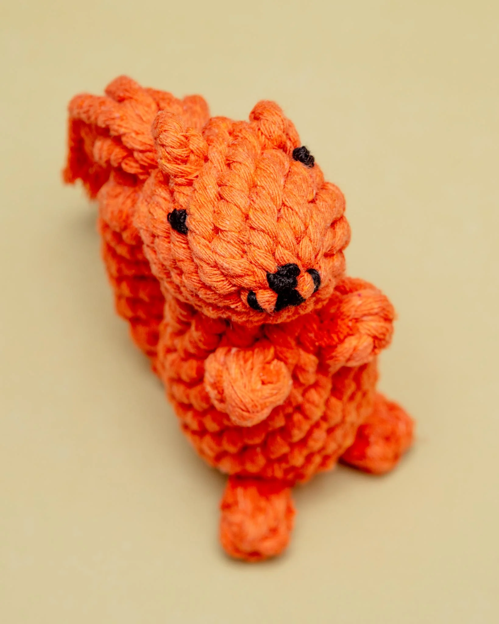 Handmade Eco-Friendly Oliver The Squirrel Rope Dog Toy - Image 3