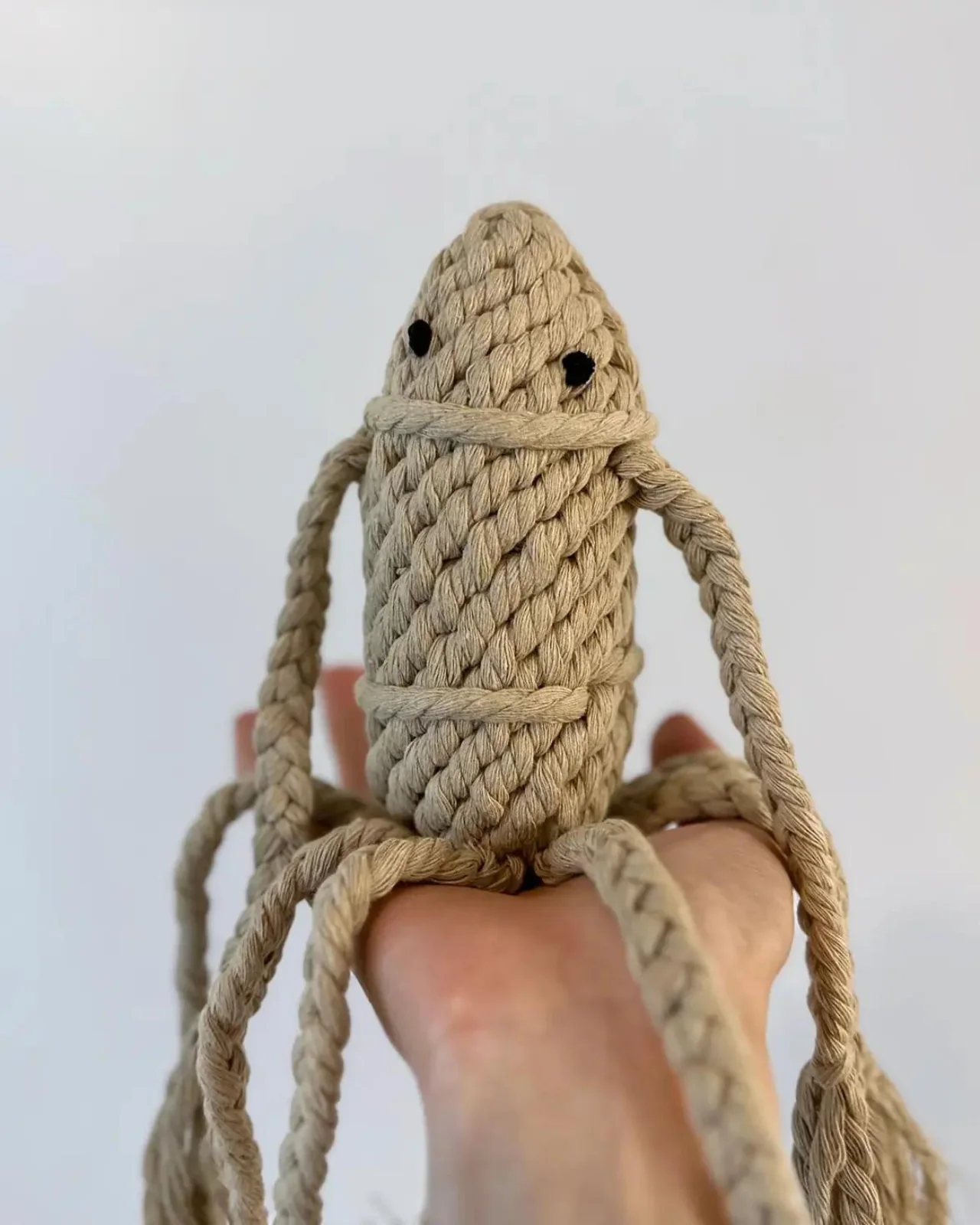 Handmade Sustainable Squid Dog Rope Toy - Image 4
