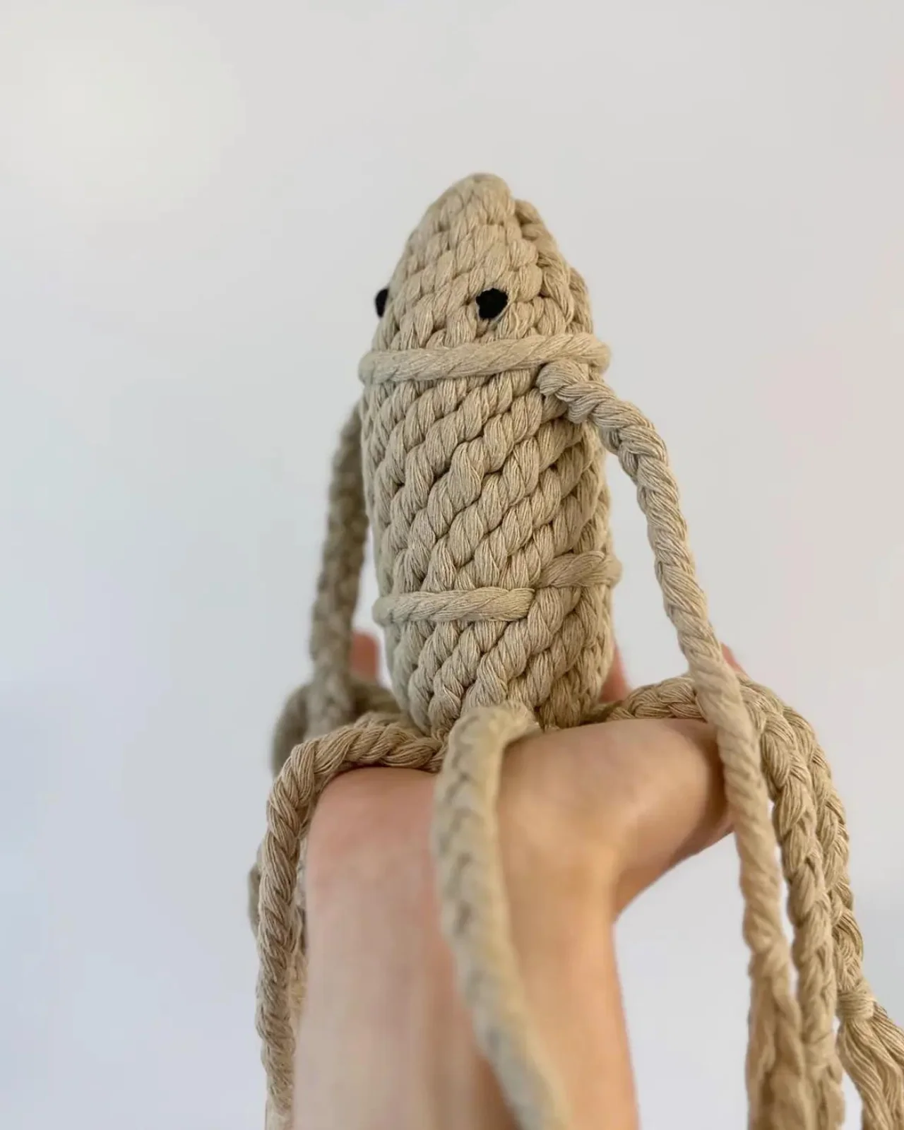 Handmade Sustainable Squid Dog Rope Toy - Image 5