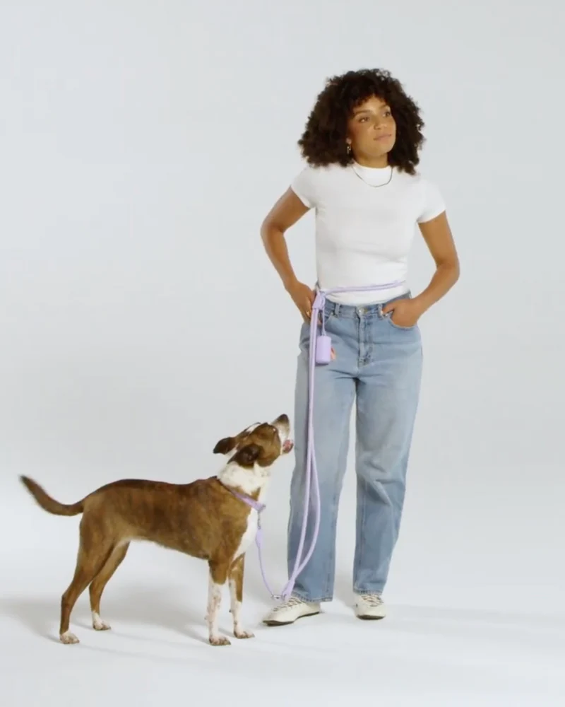 Hands-Free Rope Dog Leash in Blush Pink - Image 4