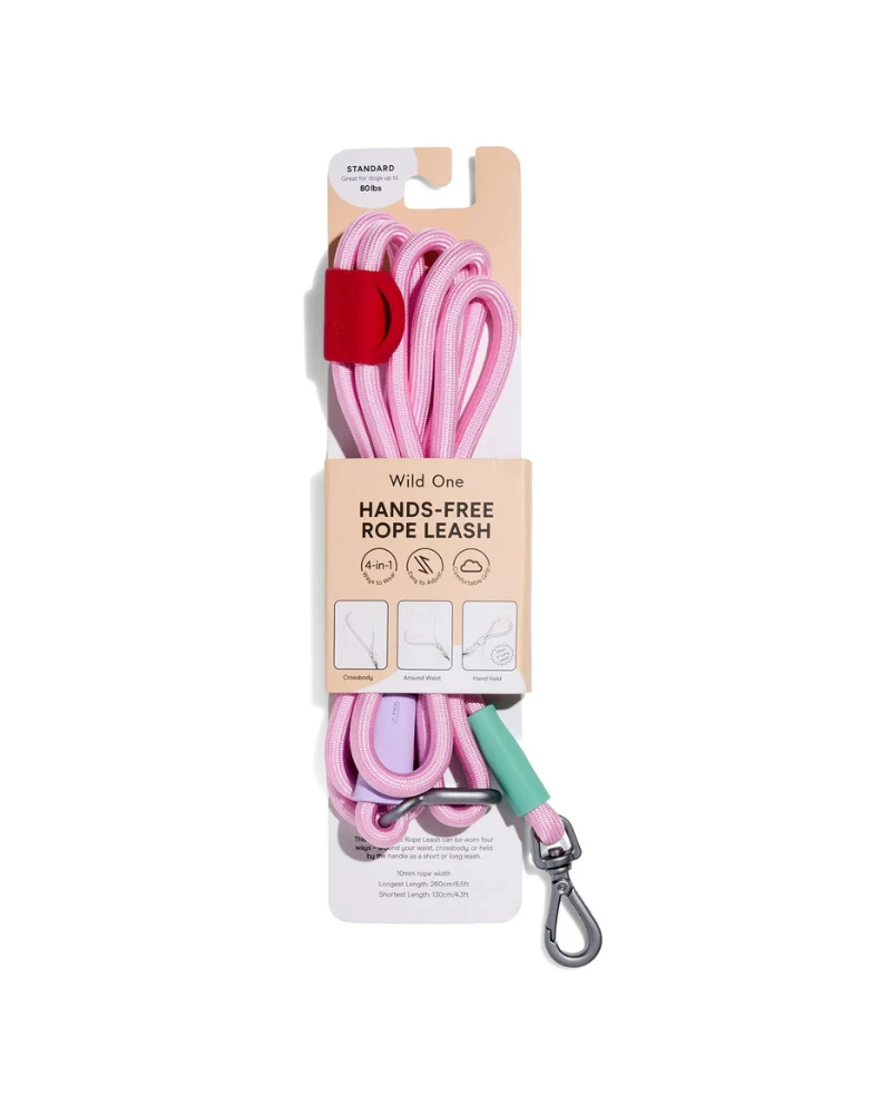 Hands-Free Rope Dog Leash in Bubblegum or Retro - Image 5