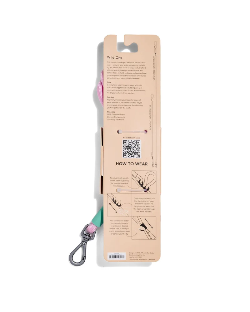 Hands-Free Rope Dog Leash in Bubblegum or Retro - Image 7