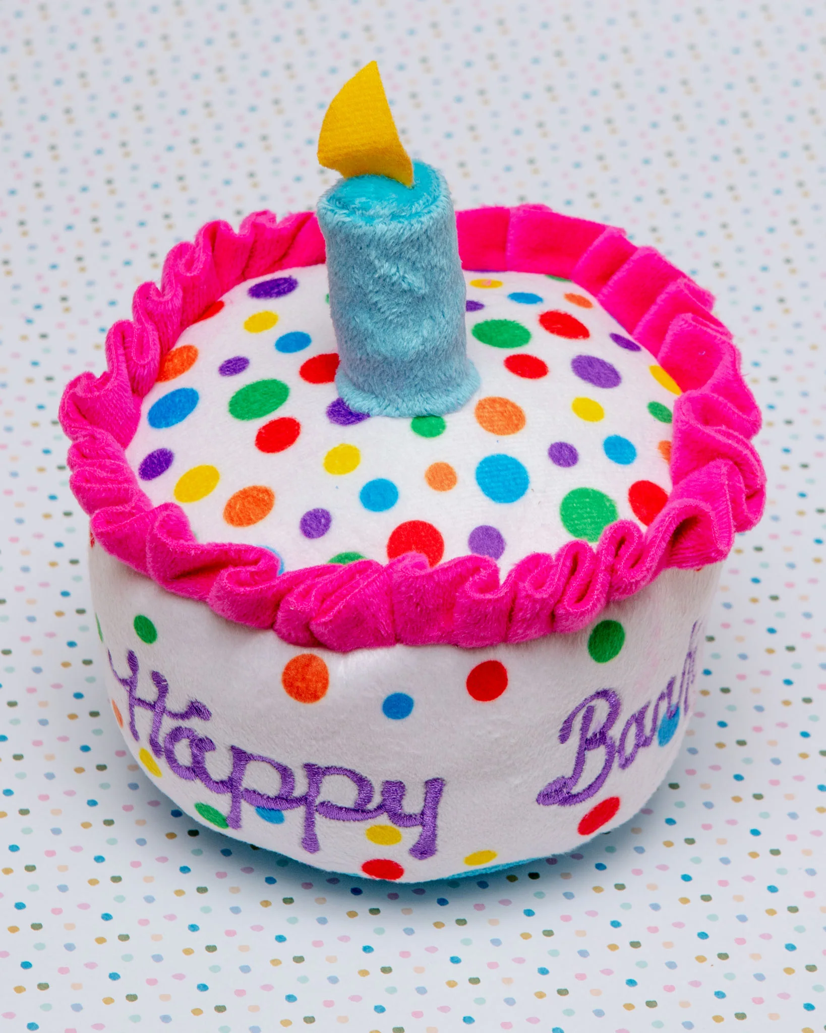 Happy Barkday Plush Squeaky Dog Toy - Image 2