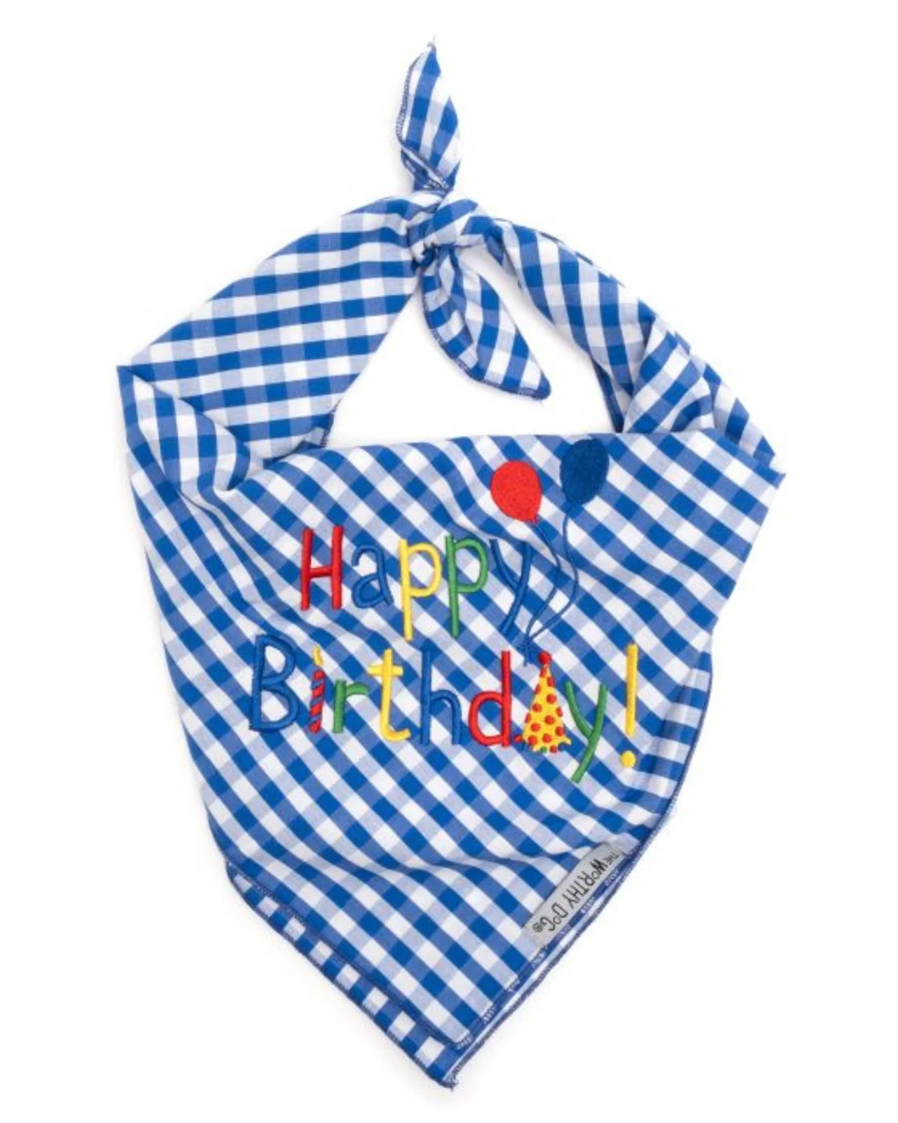 Happy Birthday Gingham Dog Bandana - Image 3