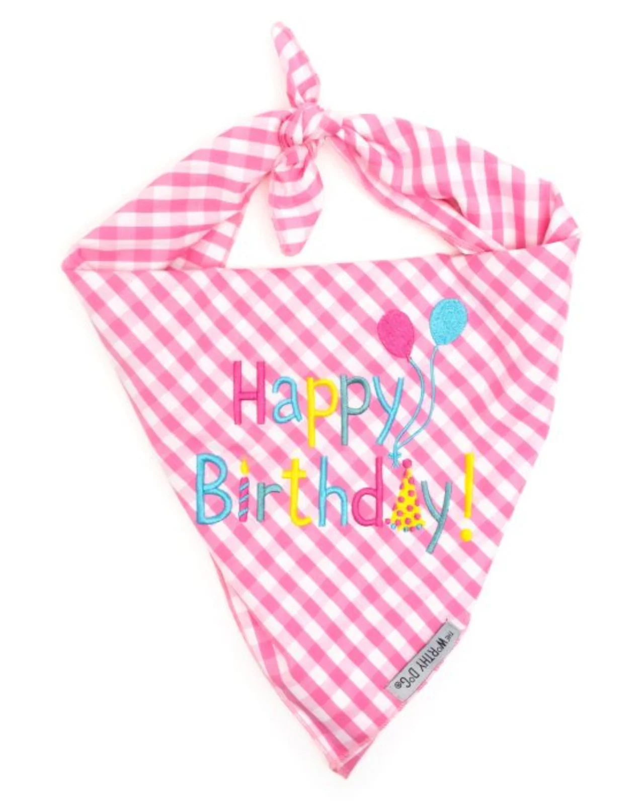 Happy Birthday Gingham Dog Bandana - Image 4