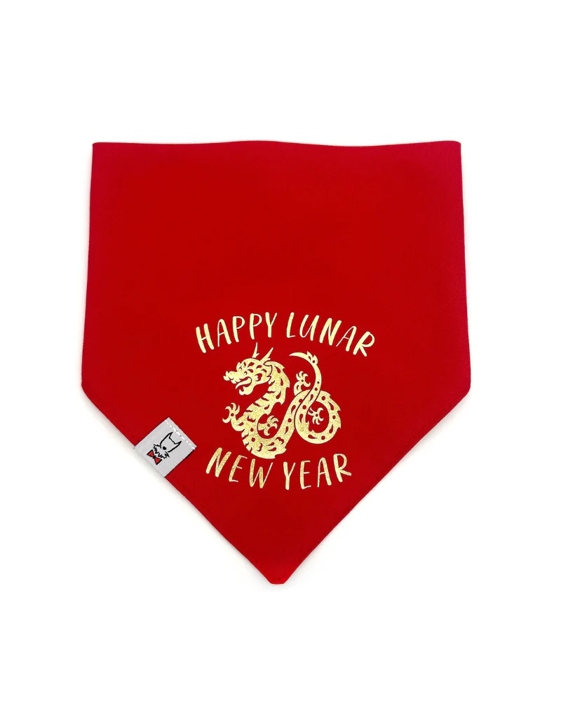Happy Lunar New Year Dog Bandana (Made in the USA) - Image 2