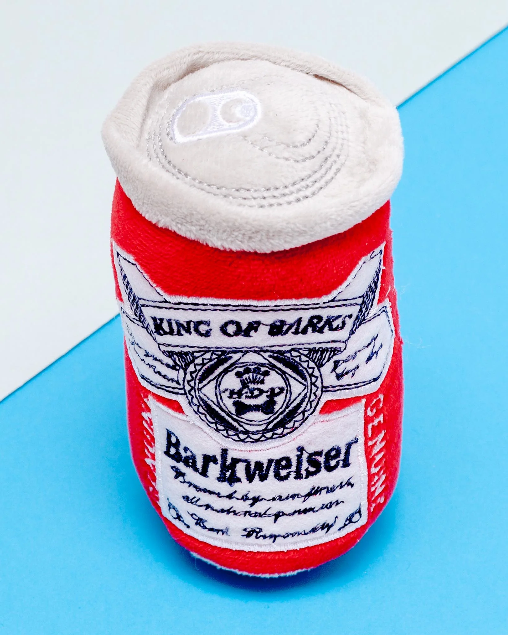 Barkweiser Beer Can Squeaky Plush Dog Toy - Image 2