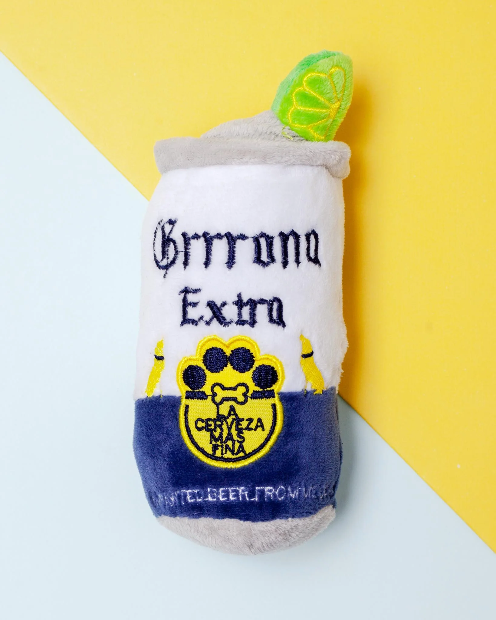 Grrrona Beer Can Squeaky Plush Dog Toy