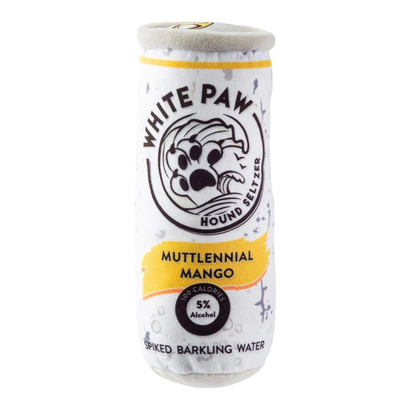 White Paw Hound Seltzer Plush Dog Toy in Muttlenial Mango - Image 3