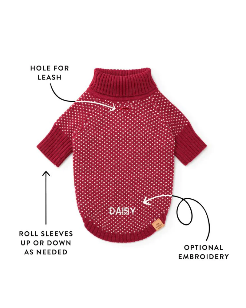 Heart Stitch Turtleneck Dog Sweater (FINAL SALE) - Image 8