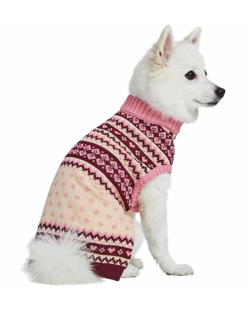 Hearts Fair Isle Dog Turtleneck Sweater (FINAL SALE) - Image 3